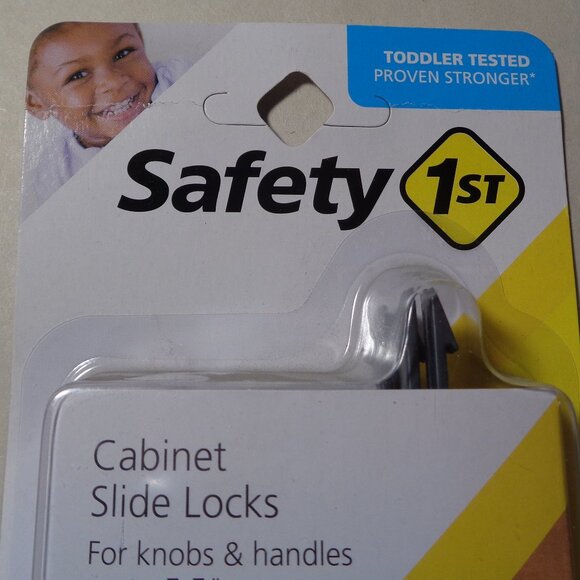 CABINET SLIDE LOCKS from Safety 1st / New / 2 Pack / Toddler Tested - Picture 2 of 10